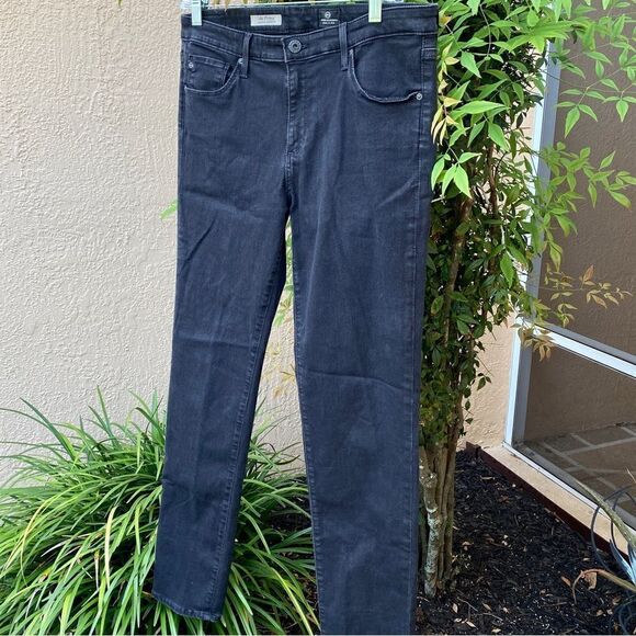NEW AG PRIMA MID-RISE CIGARETTE JEANS MIDNIGHT BLACK 31R ADRIANO GOLDSCHMIED - Picture 4 of 16